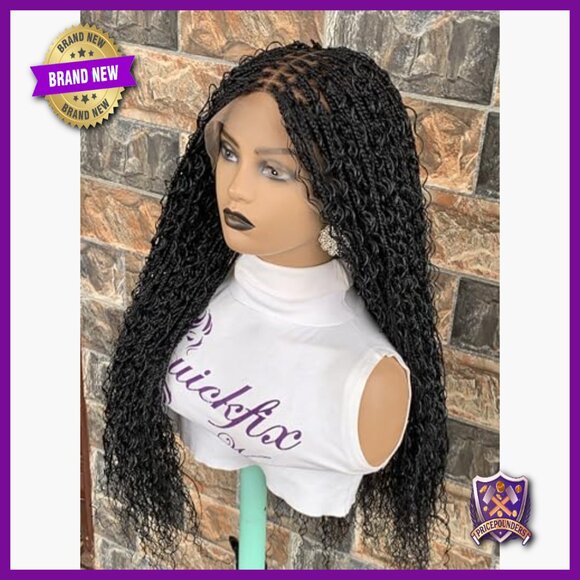 Boho Knotless Braids Full Lace Wig, Tangle Free, Lightweight, Elastic Band